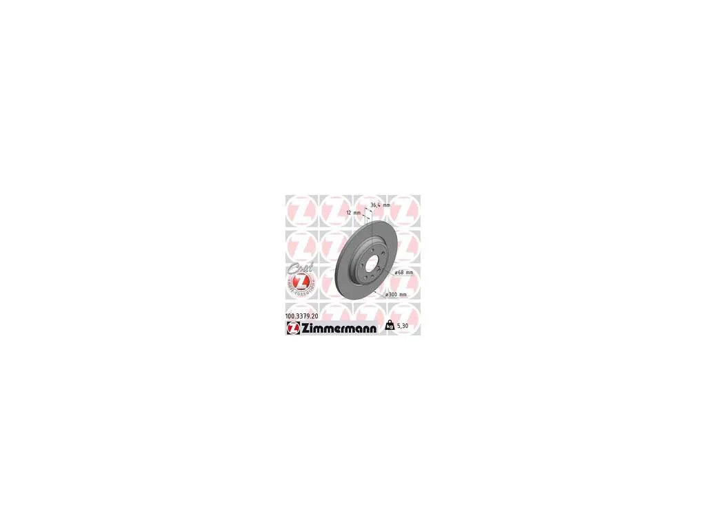2012 Audi A4 Disc Brake Rotor  - Rear Zimmermann Coated